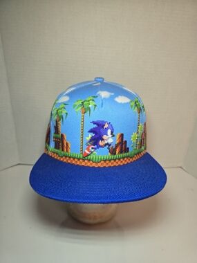 Blue Sonic The Hedgehog Sega Snapback Hat